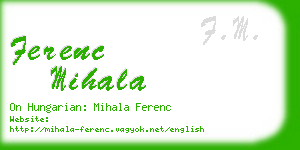 ferenc mihala business card